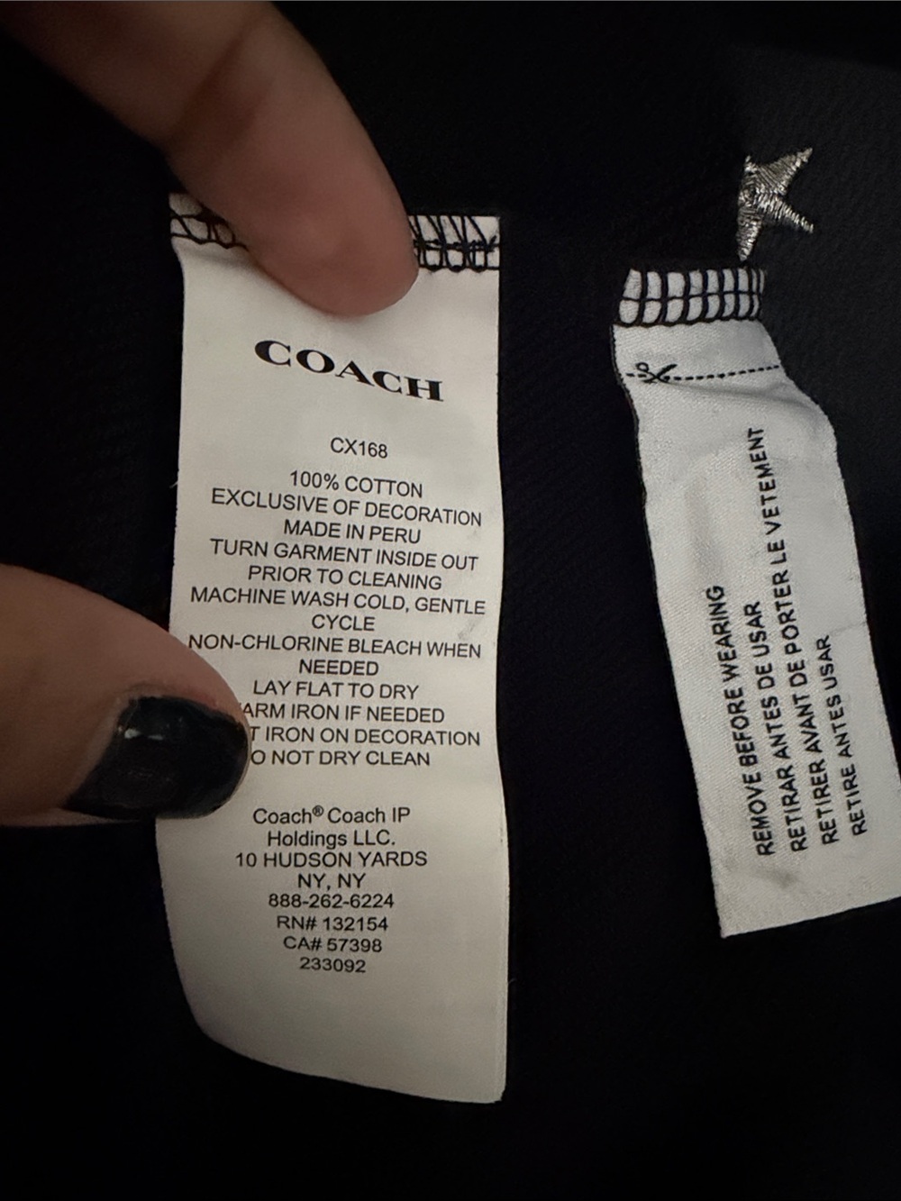 Embroidered Coach Black Hoodie with Moon & Cat Graphic - Picture 4 of 4